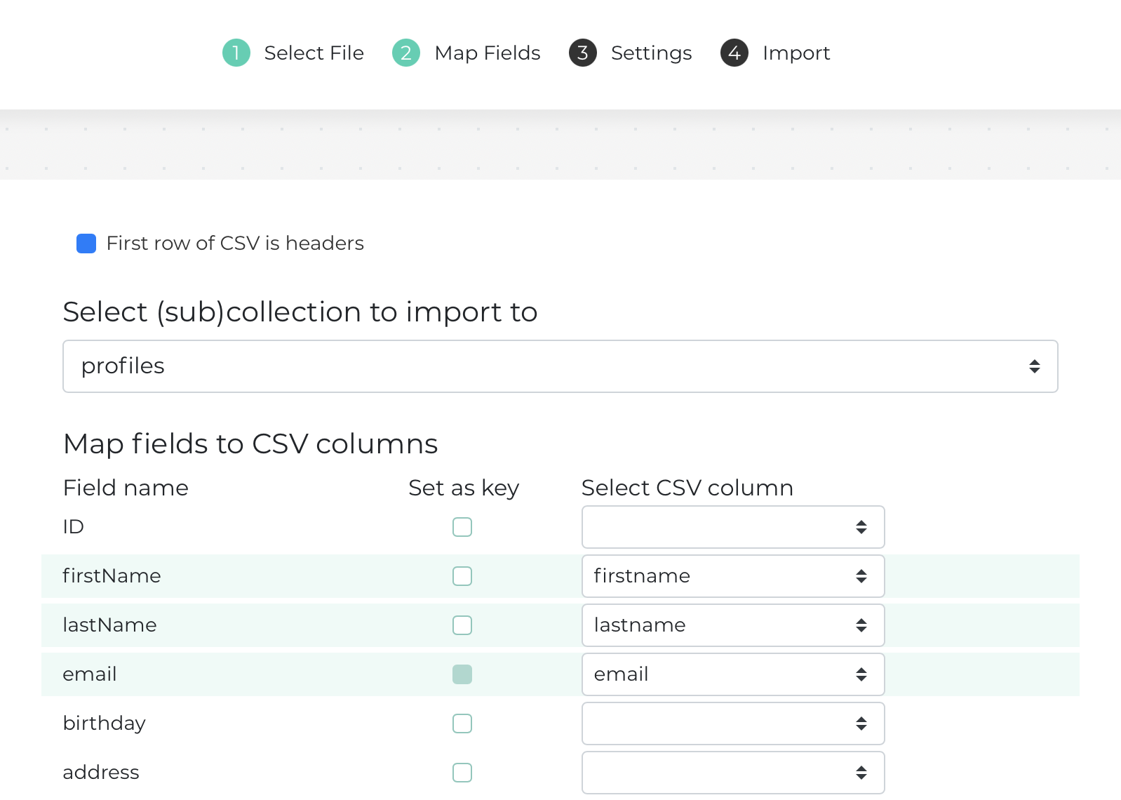 Create and update with CSV